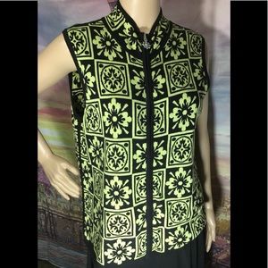 ❄️Black & Green Snowflake Zipper Vest❄️